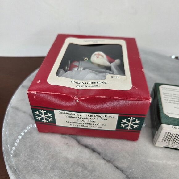 Vintage 1996 Santa Airplane Longs Ornament + 1997 Hallmark Pursuit Christmas Lot - Picture 14 of 16